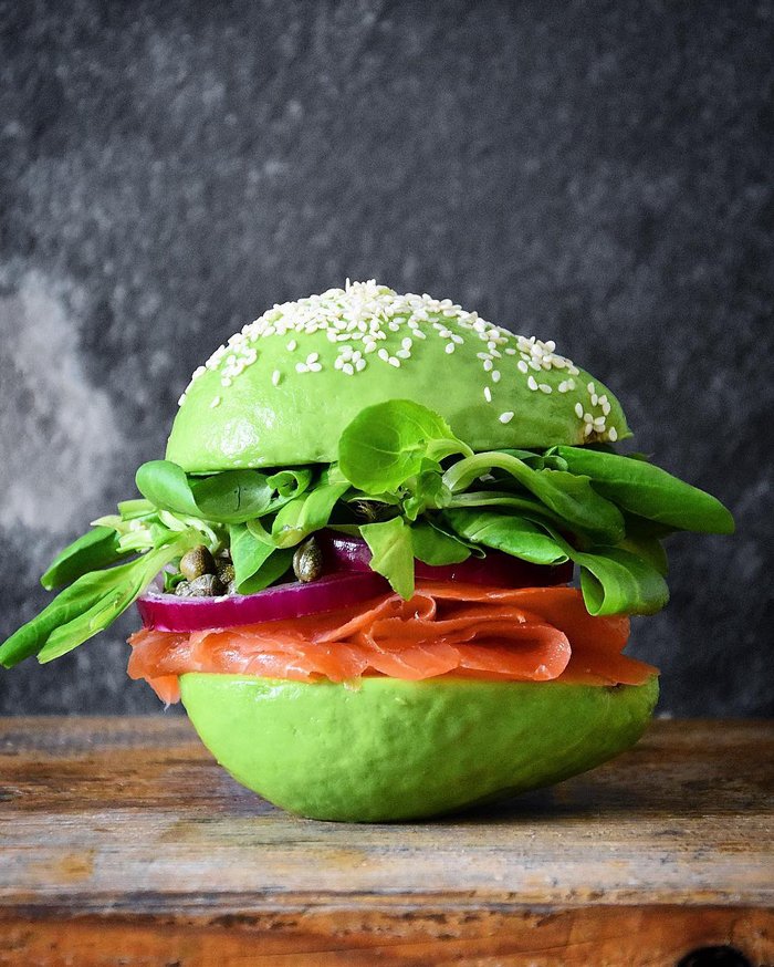 avocado salmon burger