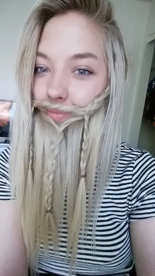 blond braid beard