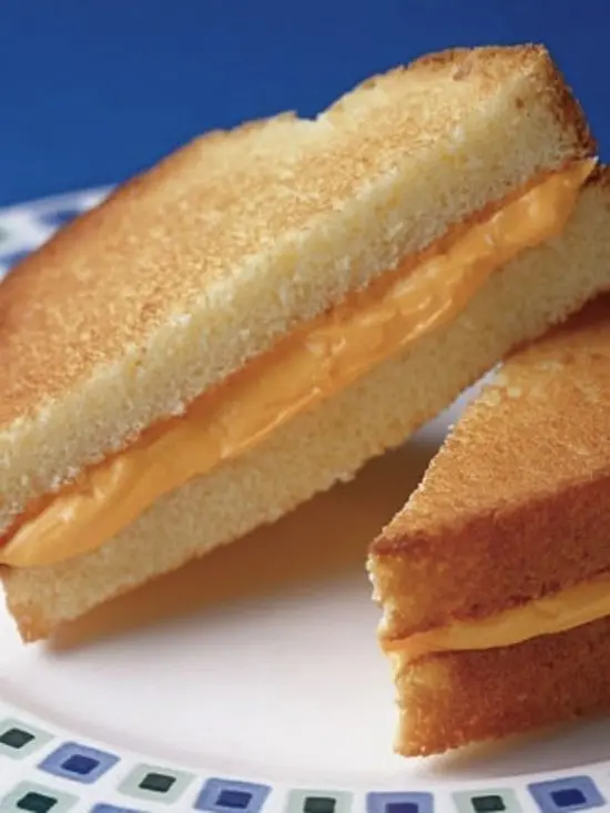 cake and icing in the form of a grilled cheese sandwich 