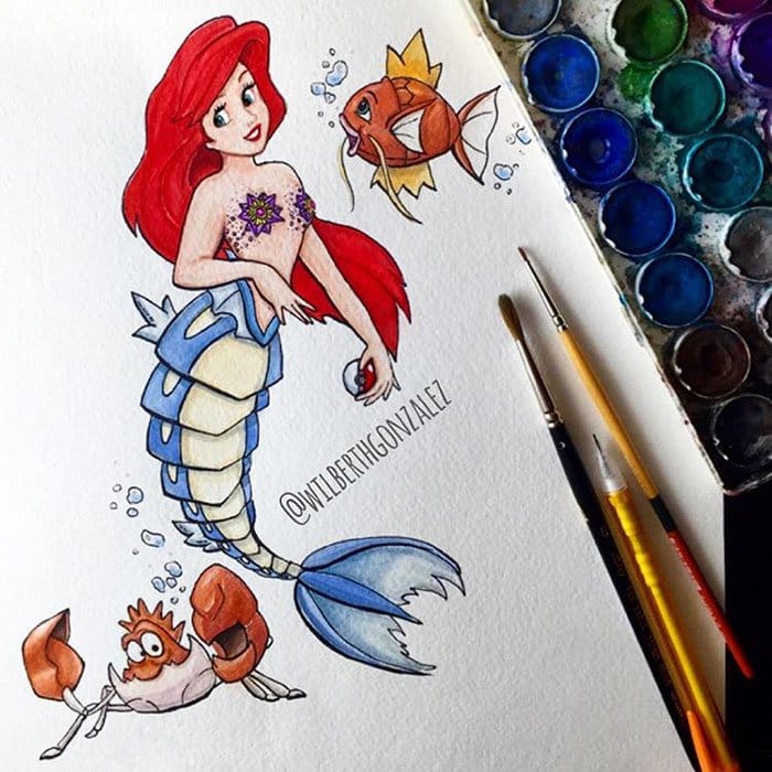 9 Illustrations Featuring Disney Princess Sidekicks Turned Into Pokemon