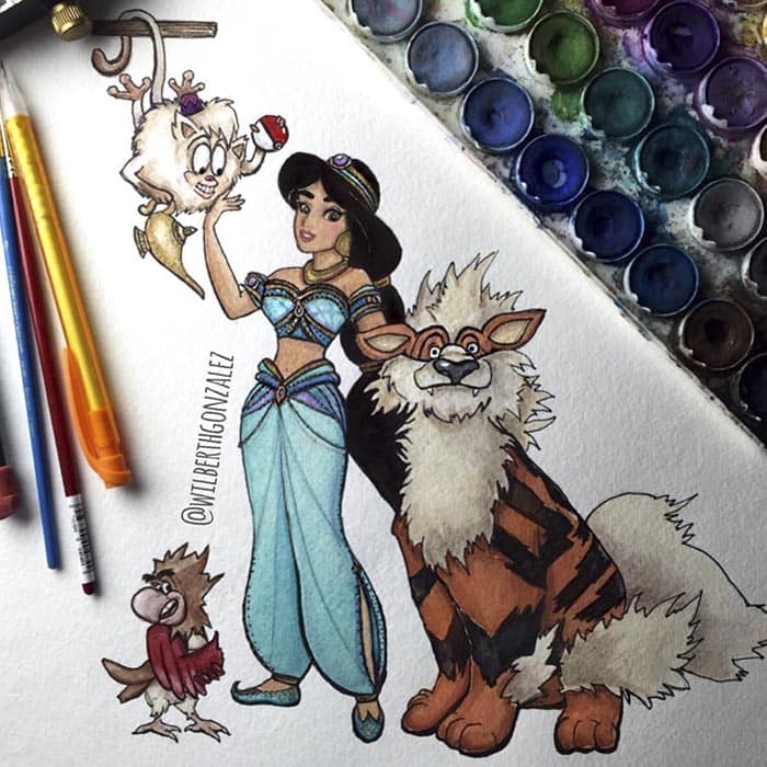 disney-pokemon-monkey-growlithe-princess-jasmin