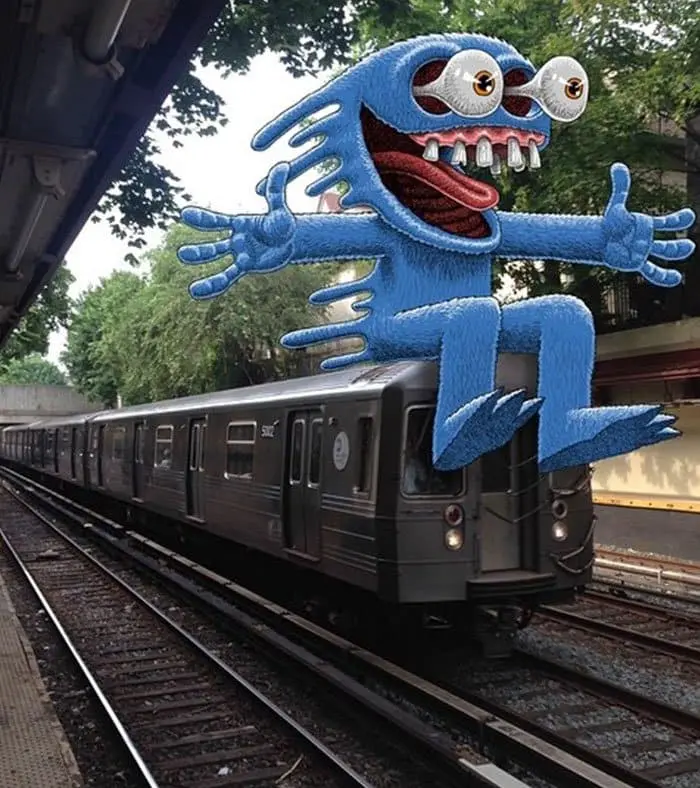 monster-riding-train