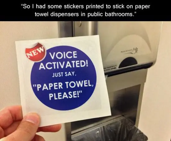 voice activated stickers for paper towel dispenser