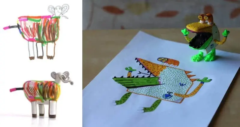 childrens-drawings-3d-figurines