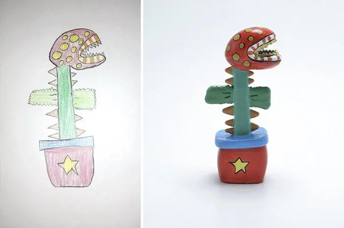 childrens-drawings-into-figurines-carnivorous-plant