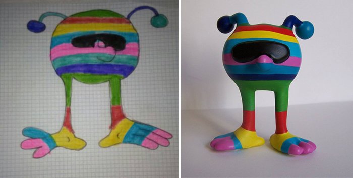 childrens-drawings-into-figurines-rainbow-creature