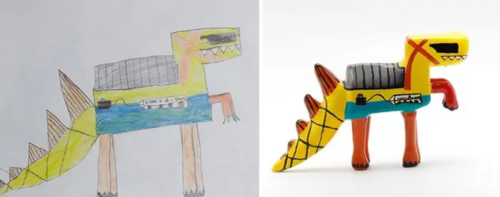 childrens-drawings-into-figurines-robot-dinosaur