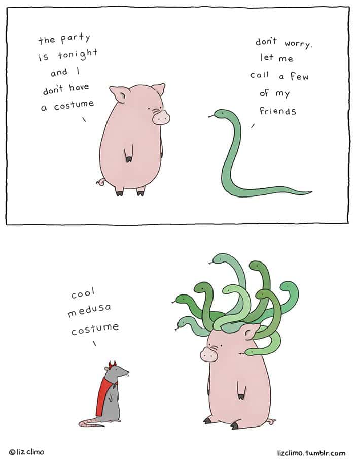 halloween-animal-comics-liz-climo-medusa