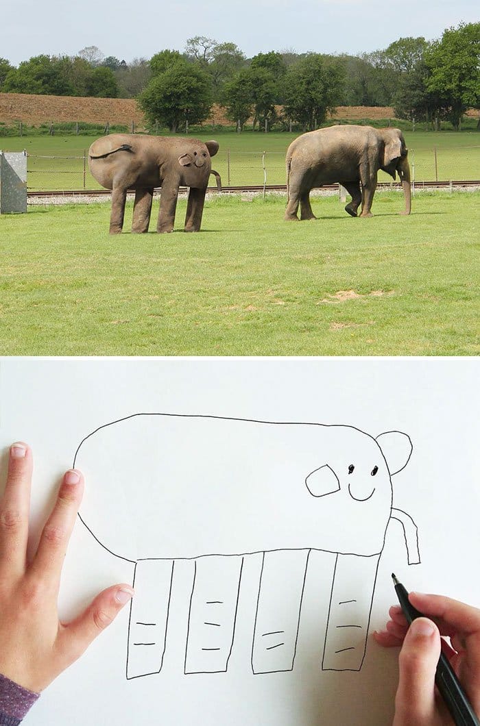 kid-drawings-realistic-elephant