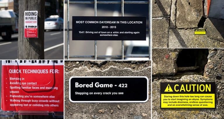 14 Interesting And Amusing Signs Left By An Artist In Random Places For ...