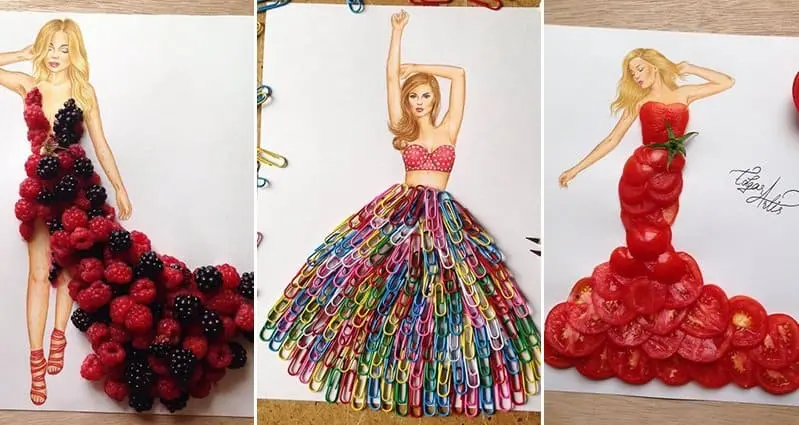 14 Incredible Sketches Showing Gorgeous Dresses Made From ...