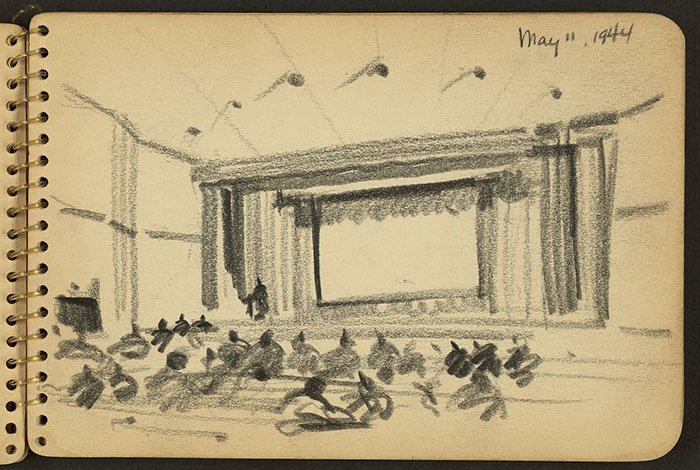 auditorium-at-fort-jackson-wwii-sketch