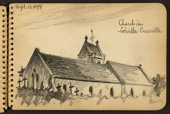 church-in-france-wwii-sketch