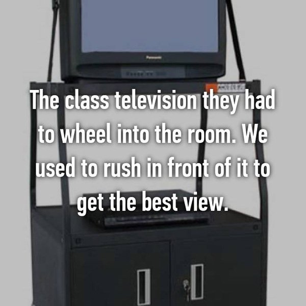 90s nostalgia tv wheeled into class