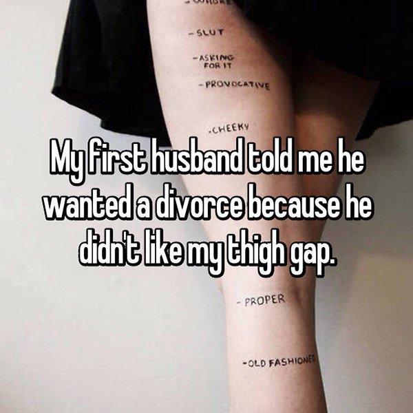 Shocking Divorce Reasons thigh gap