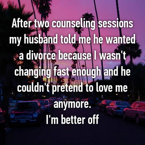 Shocking Divorce Reasons wasnt changing fast enough