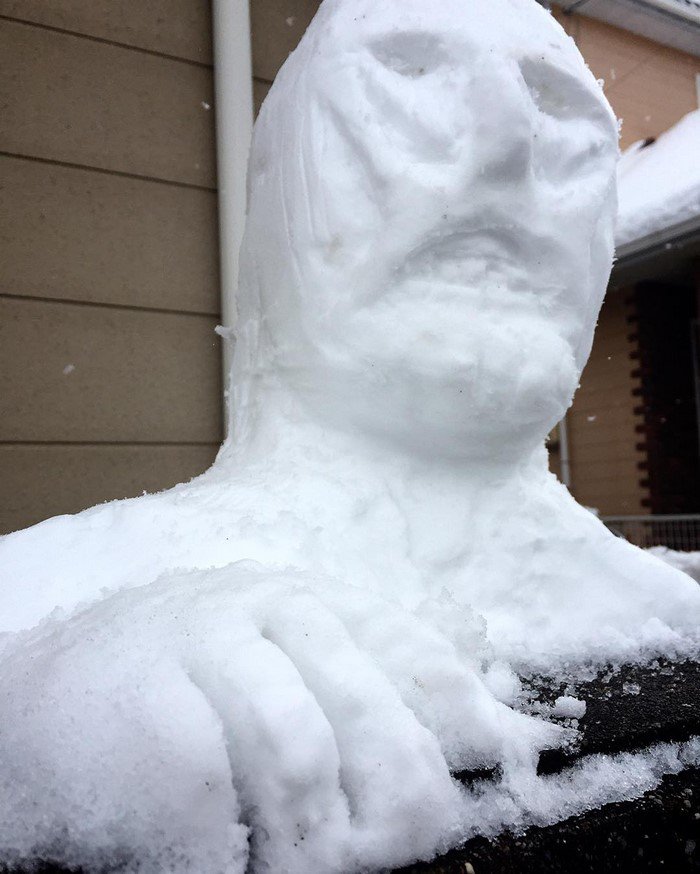 attack on titan japan snow sculpture