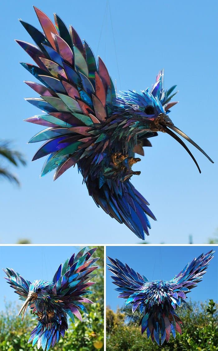 cd-animal-sculptures-humming bird multicolor