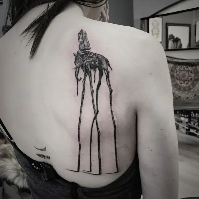 elephant salvador dali tattoo