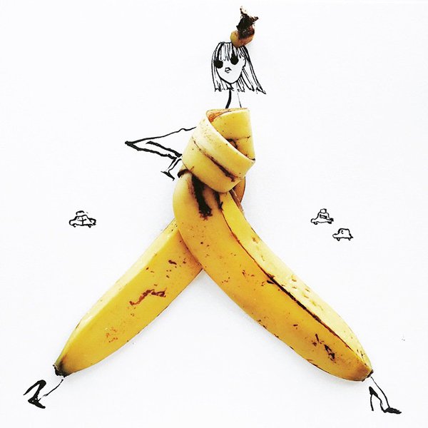 fashion sketches food banana