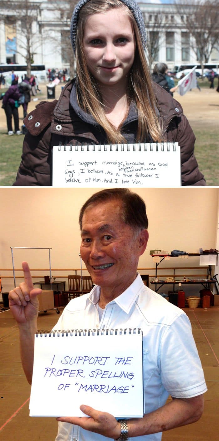 funny-george-takei-comebacks proper spelling of marriage