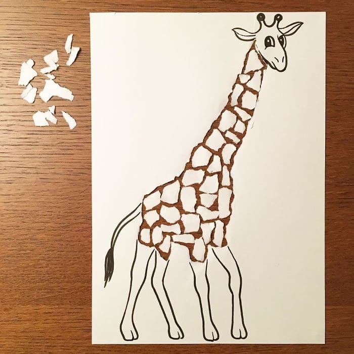 giraffe-3d-paper-art-huskmitnavn