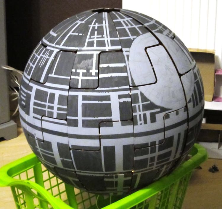 ikea lamp death star hand painted