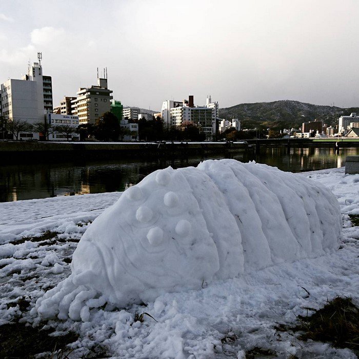 largo ohmu japan snow sculpture