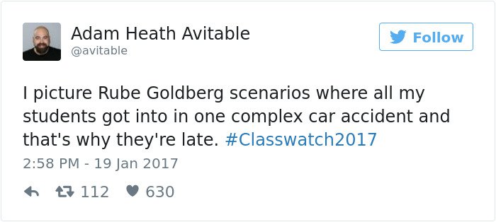 professor tweet complex car accident