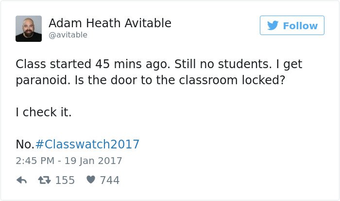 professor tweet still no students