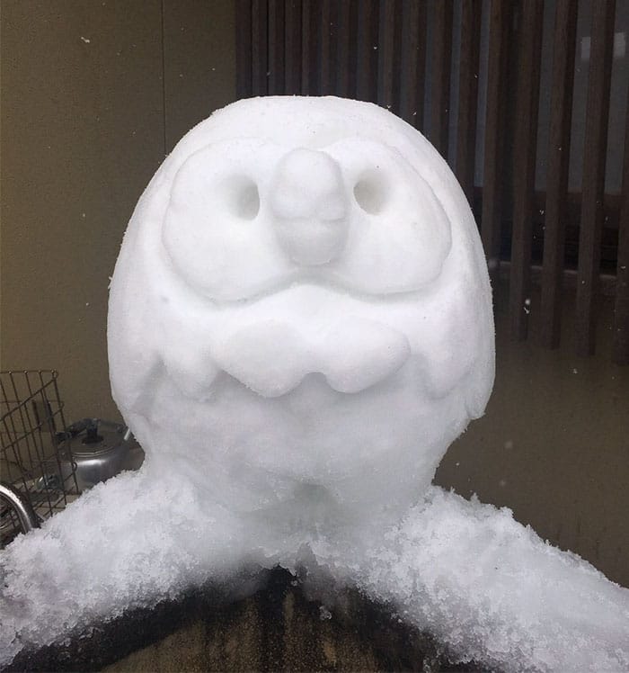 rowlet japan snow sculpture