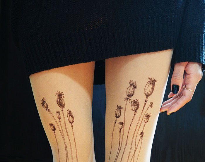 tattoo-tights poppies