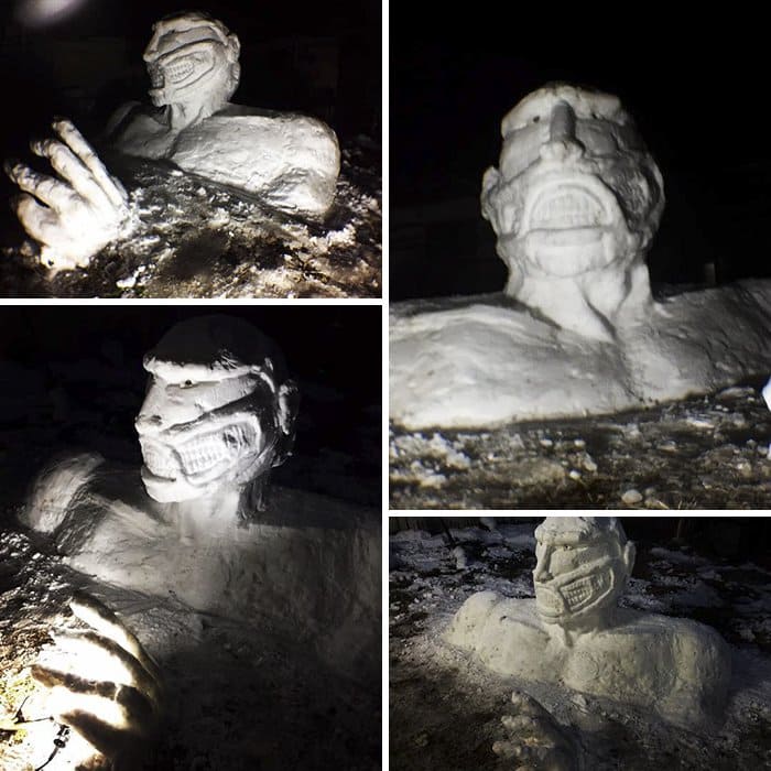 the titan of collosus japan snow sculpture