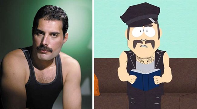 Real Life Cartoon Characters freddie mercury south park