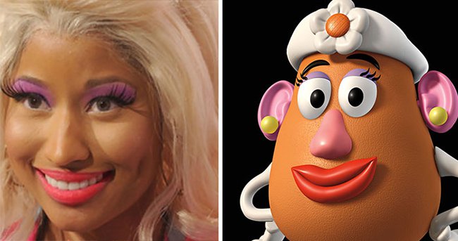 Real Life Cartoon Characters nicki minaj mrs potato head