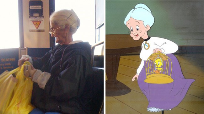 Real Life Cartoon Characters old lady looney tunes