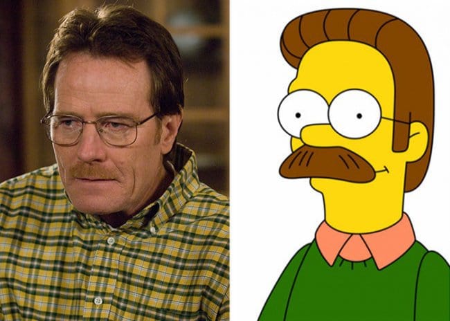 Real Life Cartoon Characters walter white ned flanders