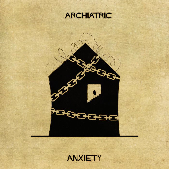 architectual-mental-illness-illustrations Federico Babina anxiety