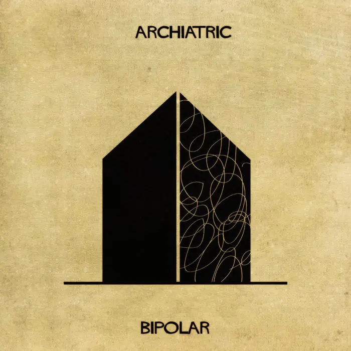 architectual-mental-illness-illustrations Federico Babina bipolar