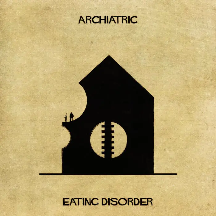 architectual-mental-illness-illustrations Federico Babina eating disorder