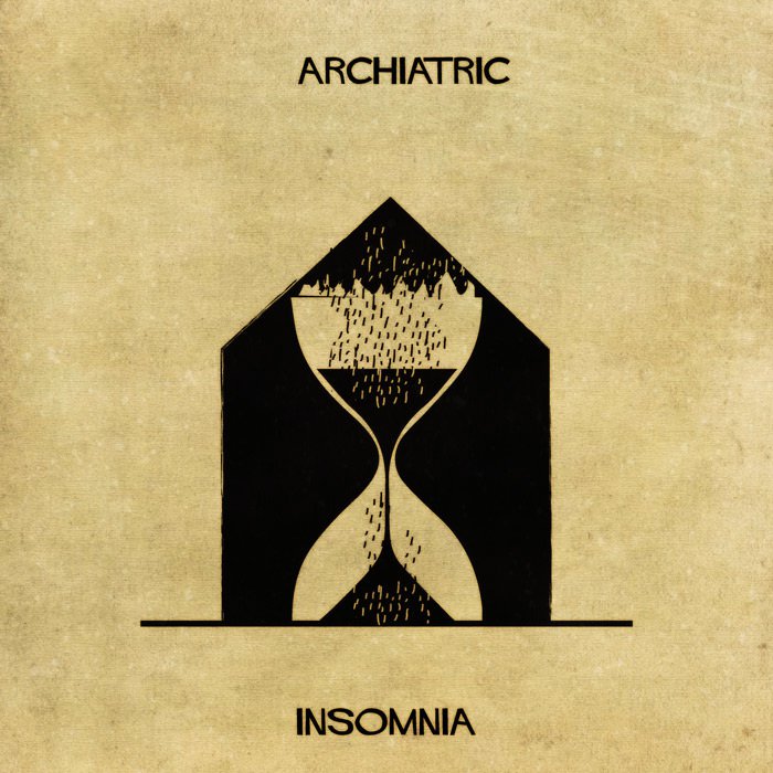 architectual-mental-illness-illustrations Federico Babina insomnia