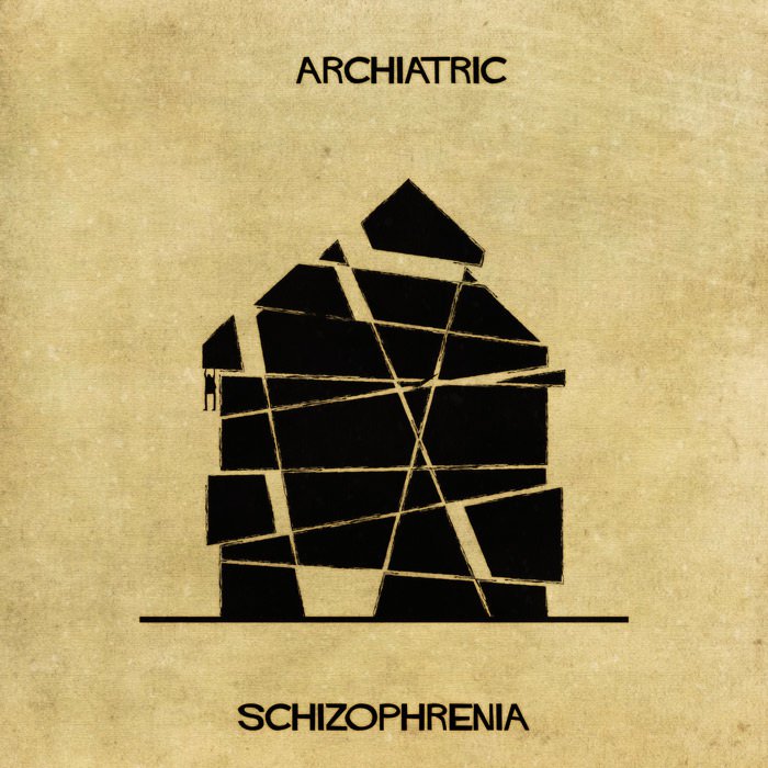 architectual-mental-illness-illustrations Federico Babina schizophrenia