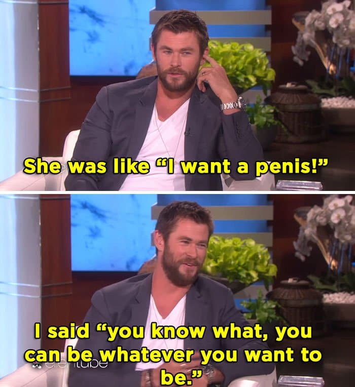 chris hemsworth best dad you can be whatever you want to be