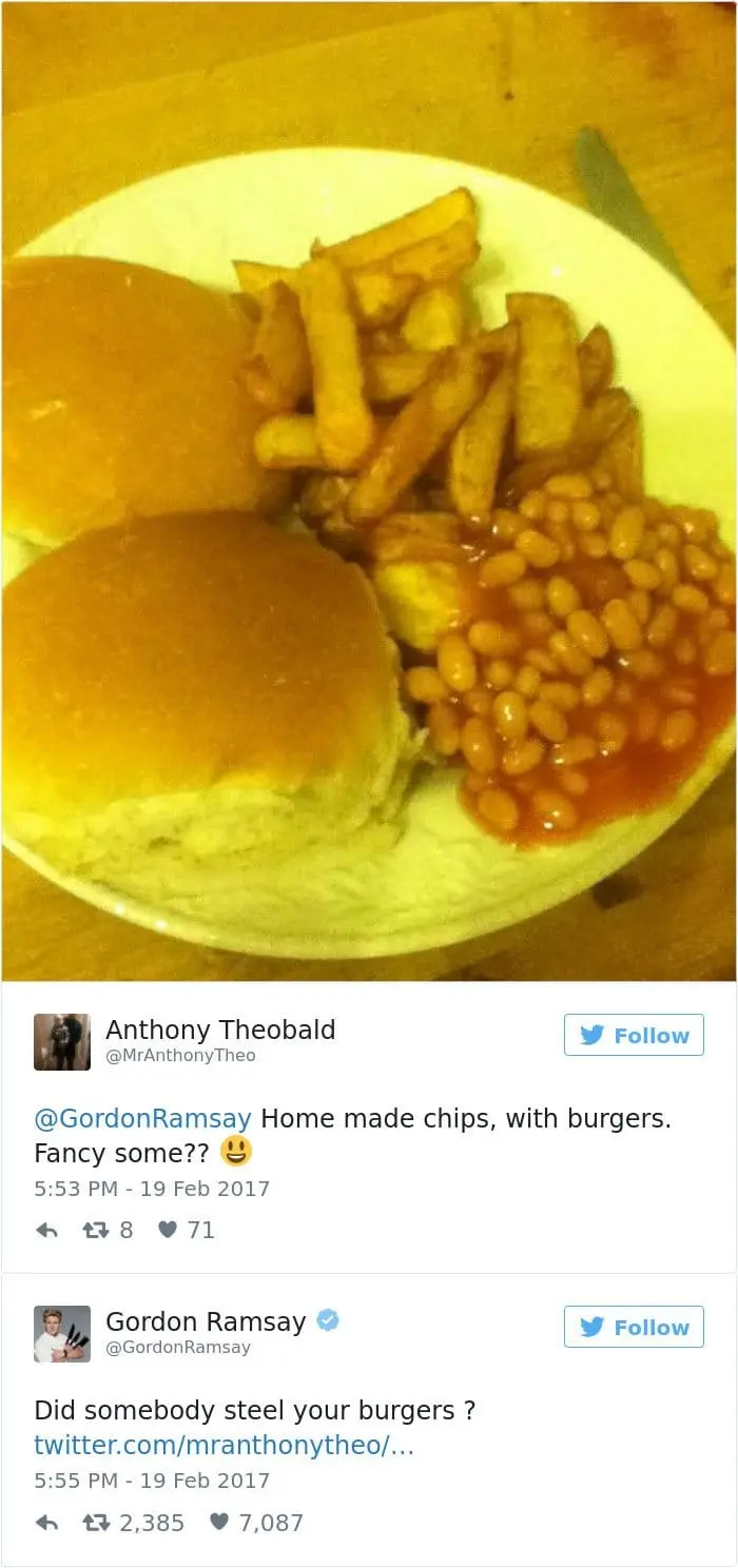 burgers chips and beans