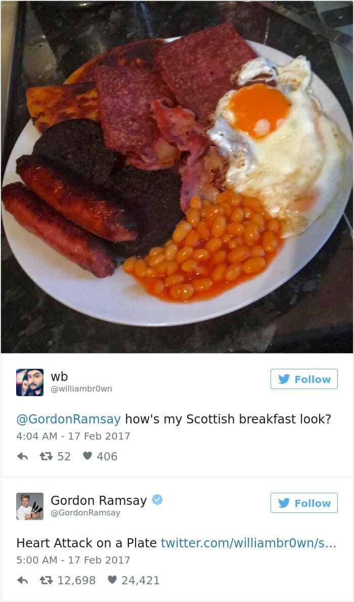 scottish breakfast gordon ramsay twitter replies 