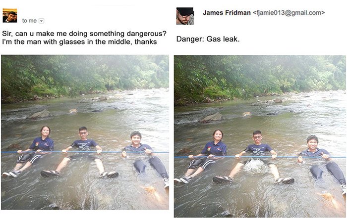 james fridman photoshop requests doing something dangerous