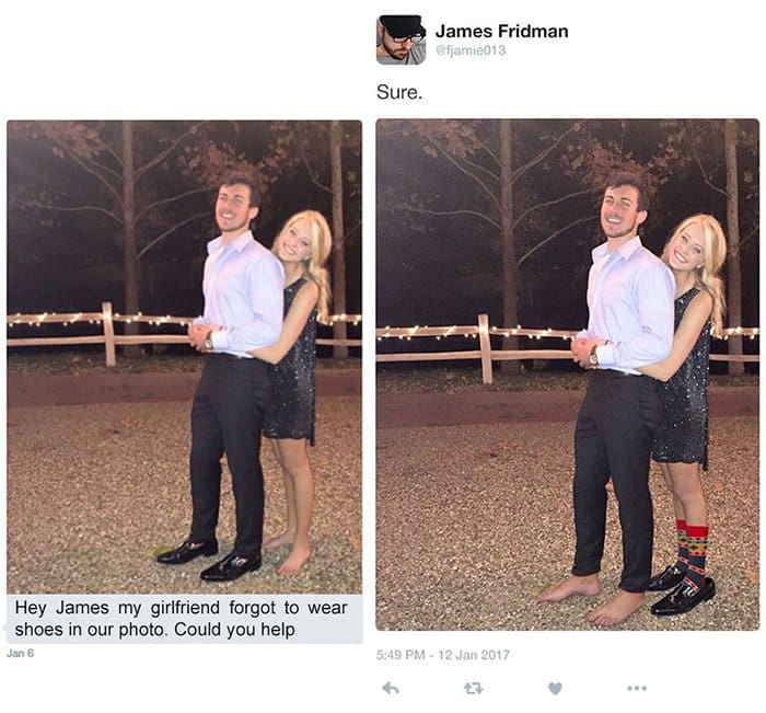 james fridman photoshop requests forgot to wear shoes
