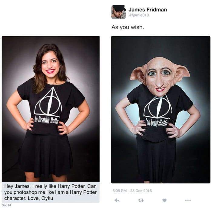 james fridman photoshop requests harry potter character