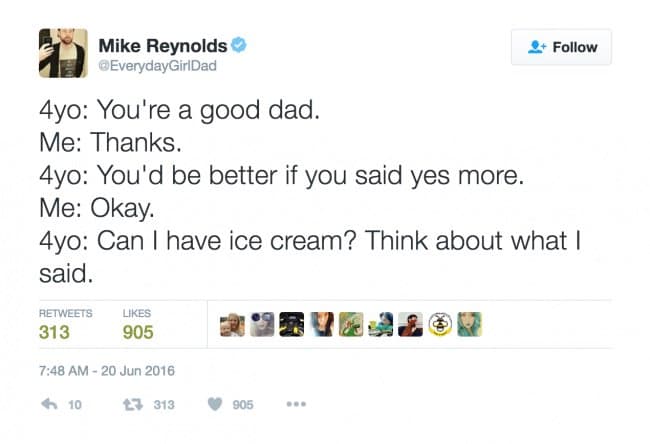 parenting tweets can i have ice cream