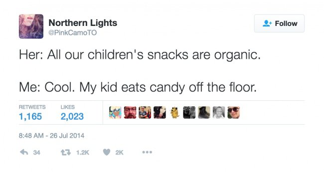 parenting tweets eats cant off the floor